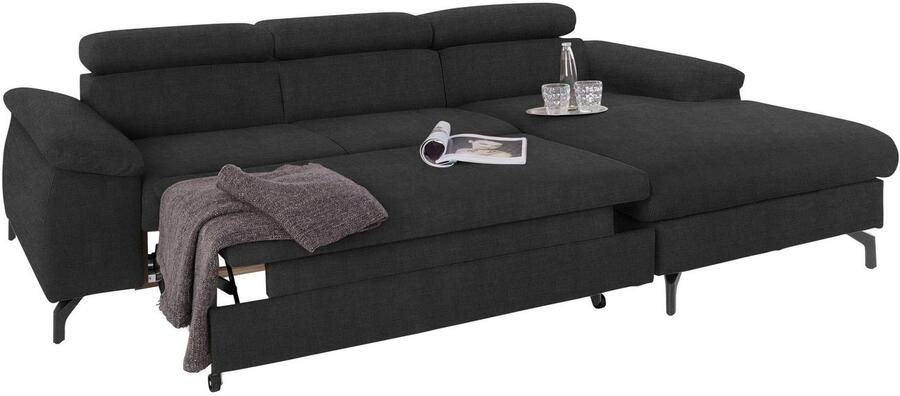 COTTA Zithoek Kitty L-vorm B: 242 resp. 100 cm (set: hoekbank & hocker) (set) - Foto 8