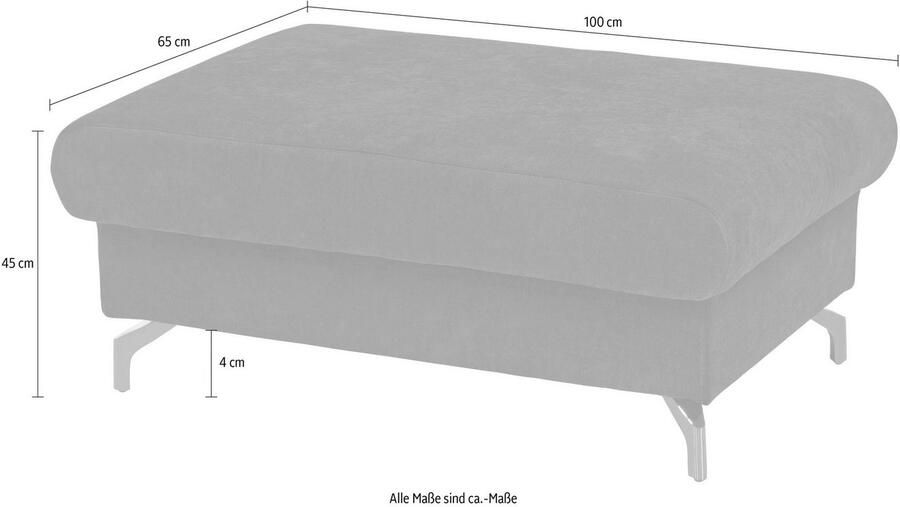 COTTA Zithoek Komaris L-vorm Set bestaande uit: hoekbank met hoofdverstelling & hocker (set) - Foto 4