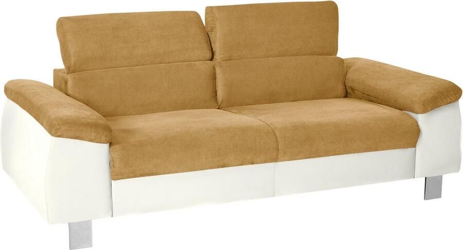 COTTA Zithoek Komaris Set bestaande uit: 3-zitsbank met hoofdverstelling & hocker (set) - Foto 5