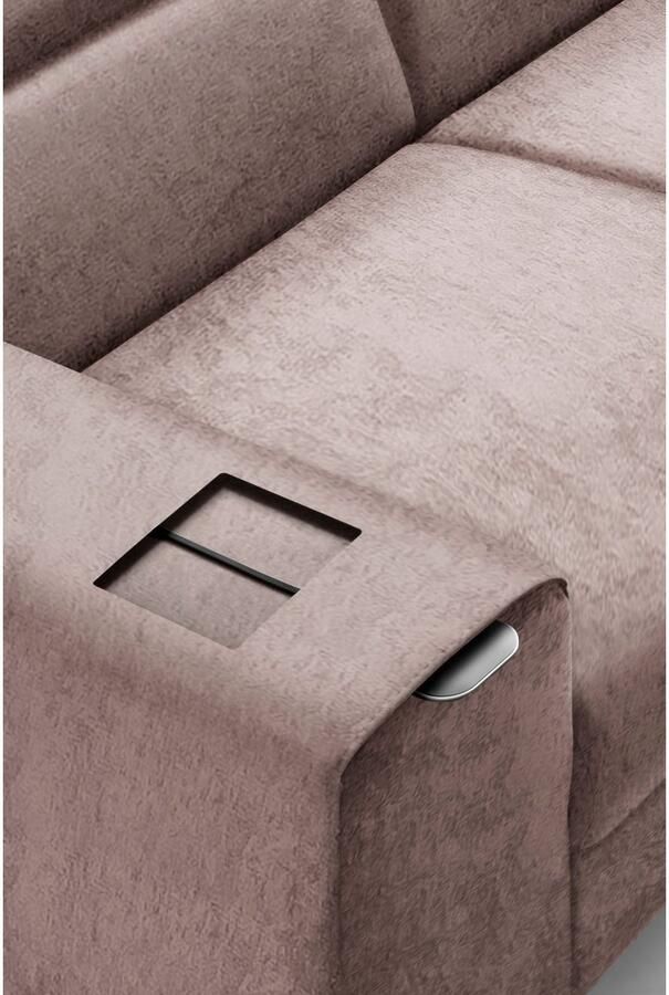 COTTA Zithoek Morven L-vorm Set bestaande uit: hoekbank met hoofdverstelling & hocker (set) - Foto 11