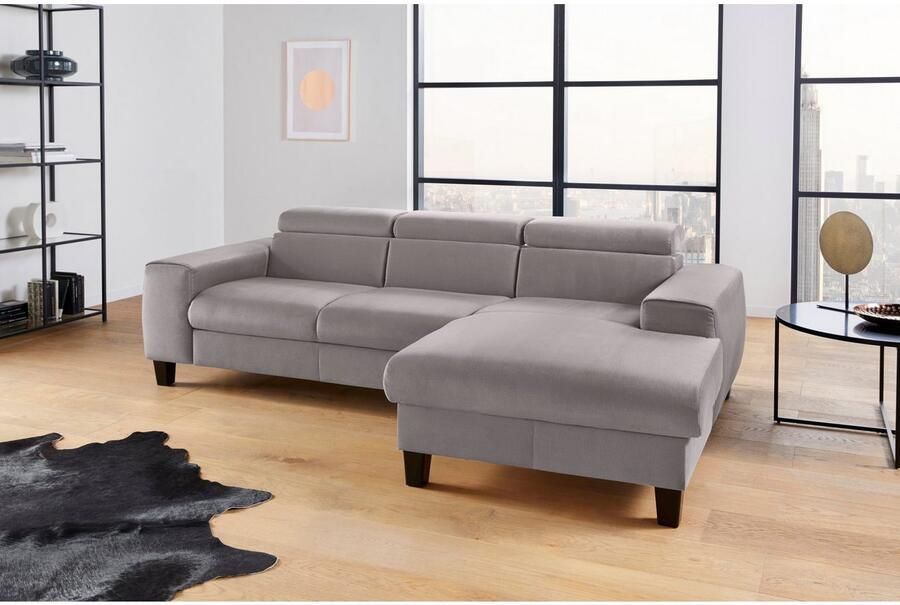 COTTA Zithoek Morven L-vorm Set bestaande uit: hoekbank met hoofdverstelling & hocker (set) - Foto 9