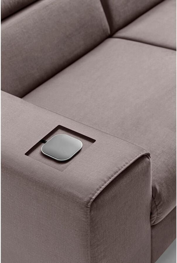 COTTA Zithoek Morven L-vorm Set bestaande uit: hoekbank met hoofdverstelling & hocker (set) - Foto 10