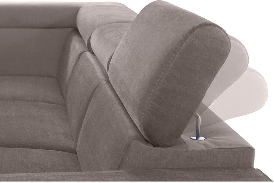 COTTA Zithoek Morven L-vorm Set bestaande uit: hoekbank met hoofdverstelling & hocker (set) - Foto 14