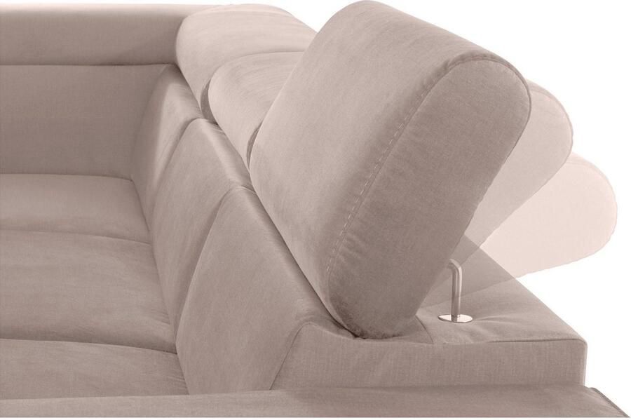 COTTA Zithoek Morven L-vorm Set bestaande uit: hoekbank met hoofdverstelling & hocker (set) - Foto 14