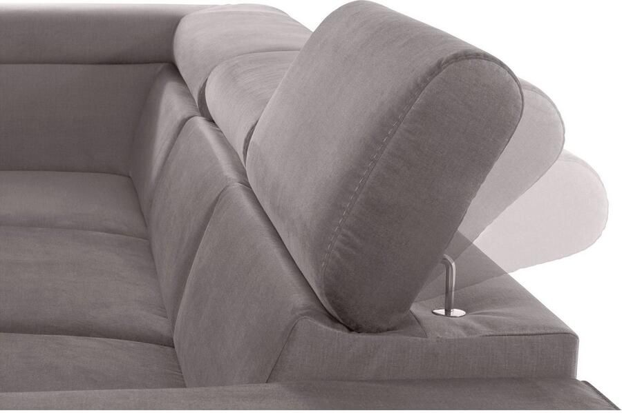 COTTA Zithoek Morven L-vorm Set bestaande uit: hoekbank met hoofdverstelling & hocker (set) - Foto 13