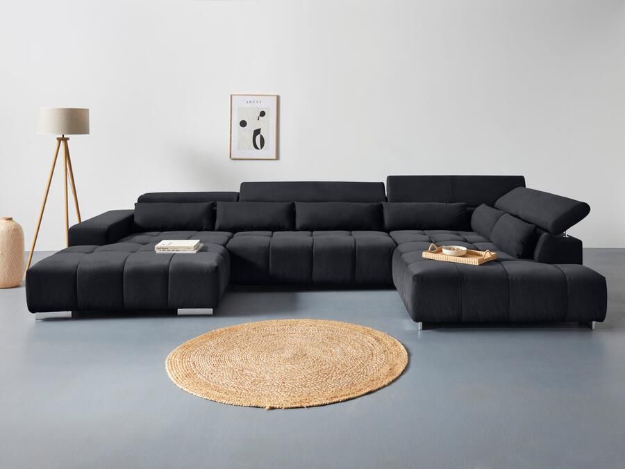 COTTA Zithoek Orion U-vorm met hoofdbordverstelling & 6 lendenkussens