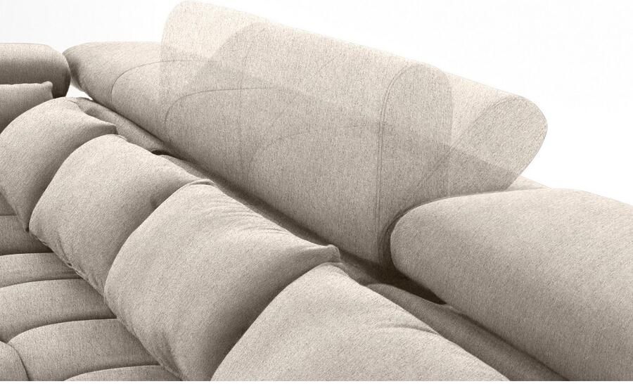 COTTA Zithoek Orion U-vorm met hoofdbordverstelling & 6 lendenkussens - Foto 6