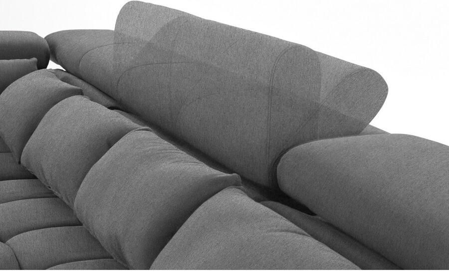 COTTA Zithoek Orion U-vorm met hoofdbordverstelling & 6 lendenkussens - Foto 6