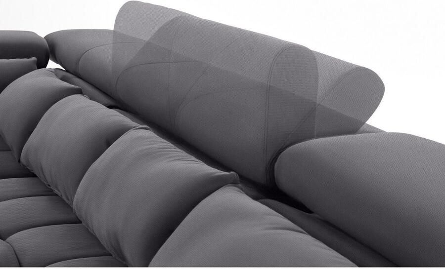 COTTA Zithoek Orion U-vorm met hoofdbordverstelling & 6 lendenkussens - Foto 6