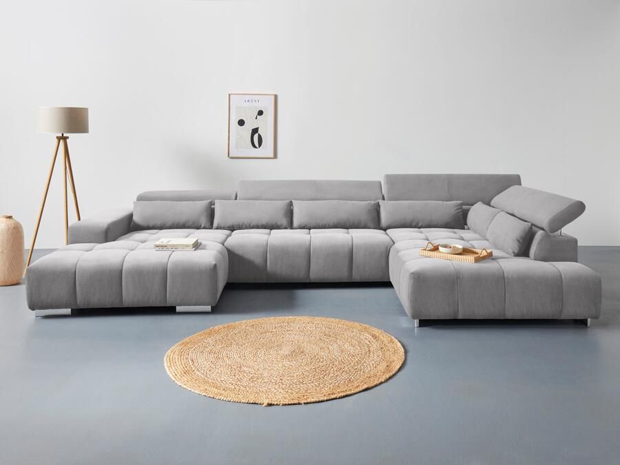 COTTA Zithoek Orion U-vorm met hoofdbordverstelling & 6 lendenkussens