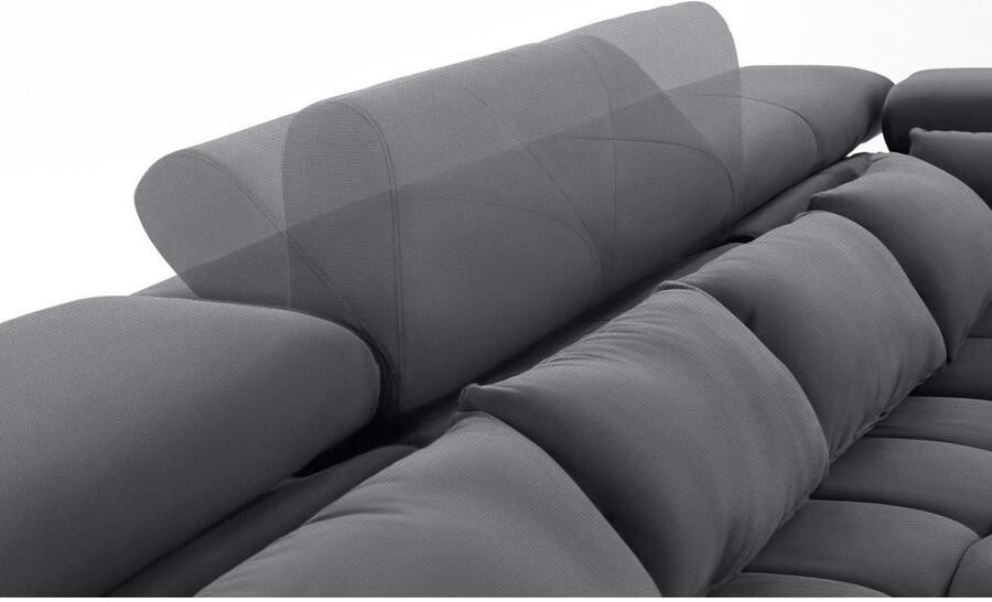 COTTA Zithoek Orion U-vorm met hoofdbordverstelling & 6 lendenkussens - Foto 6