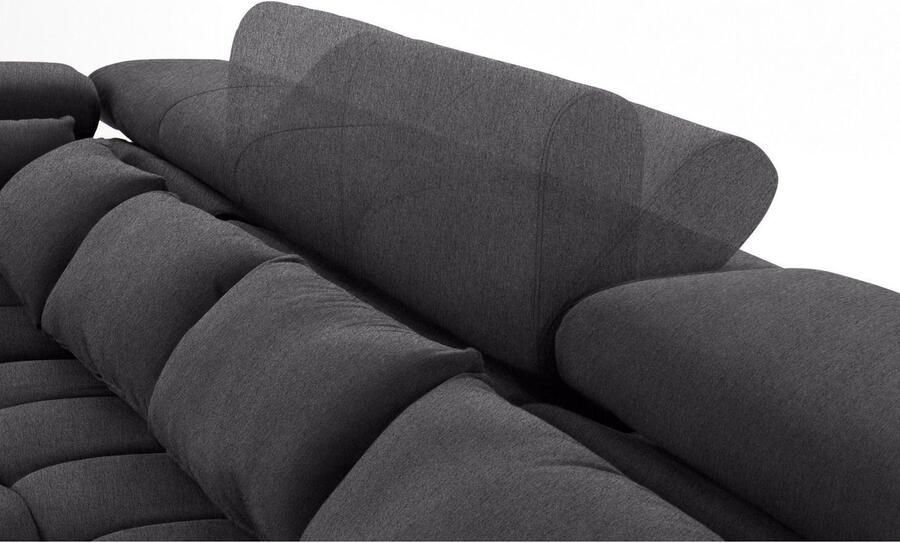 COTTA Zithoek Orion U-vorm met hoofdbordverstelling & 6 lendenkussens - Foto 6