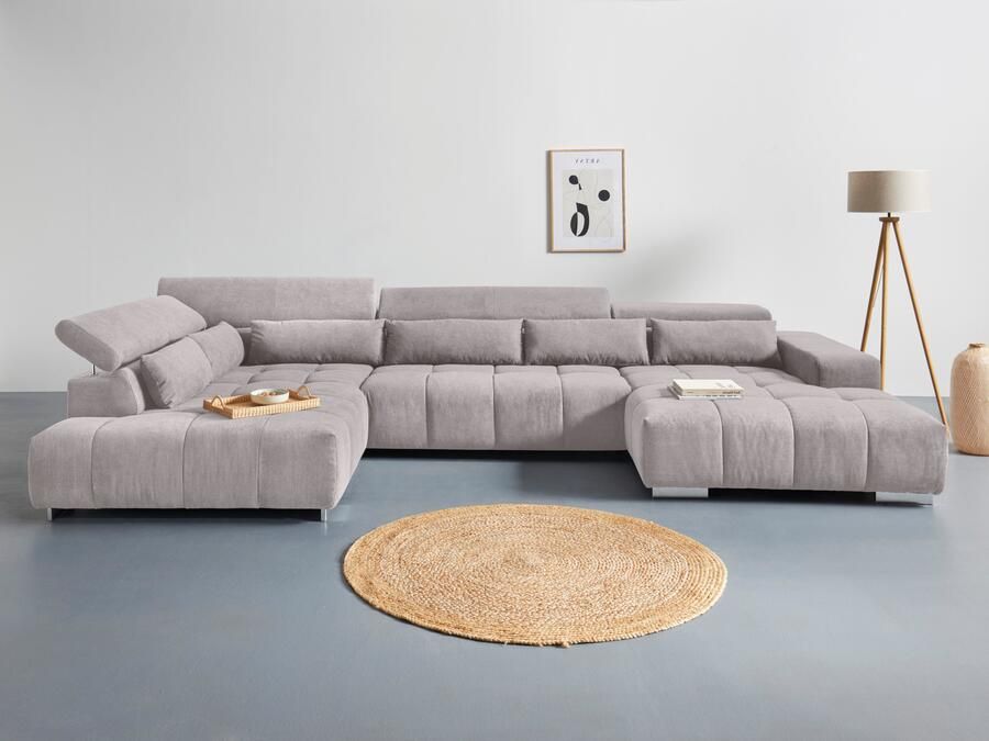 COTTA Zithoek Orion U-vorm met hoofdbordverstelling & 6 lendenkussens