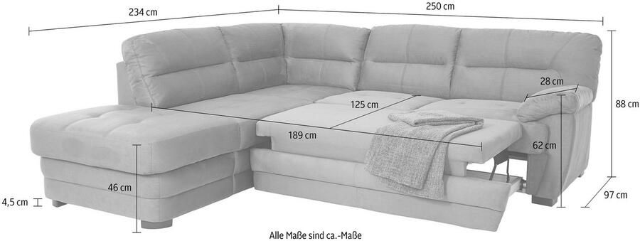 COTTA Zithoek Royale L-vorm Set bestaande uit: hoekbank & hocker (set) - Foto 5