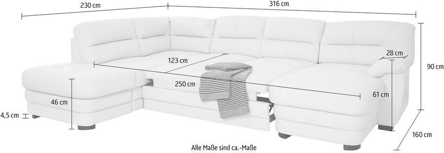 COTTA Zithoek Royale U-vorm optioneel met slaapfunctie - Foto 3