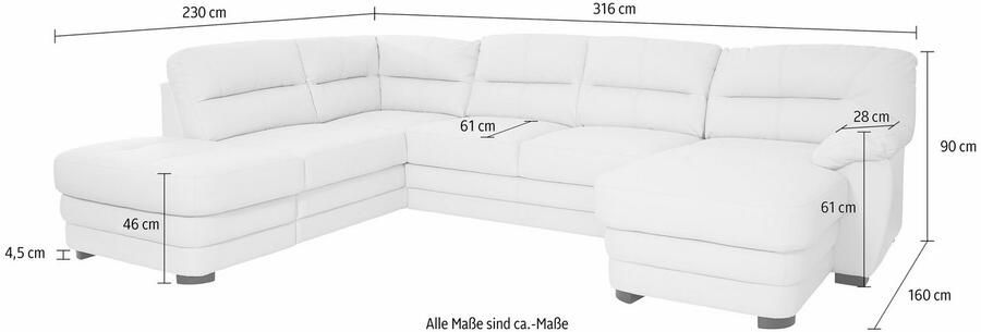 COTTA Zithoek Royale U-vorm optioneel met slaapfunctie - Foto 4