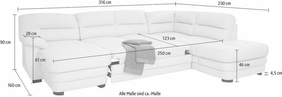 COTTA Zithoek Royale U-vorm Set bestaande uit: woonlandschap & hocker (set) - Foto 5