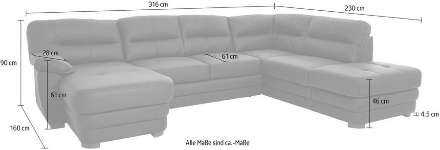 COTTA Zithoek Royale U-vorm Set bestaande uit: woonlandschap & hocker (set) - Foto 13