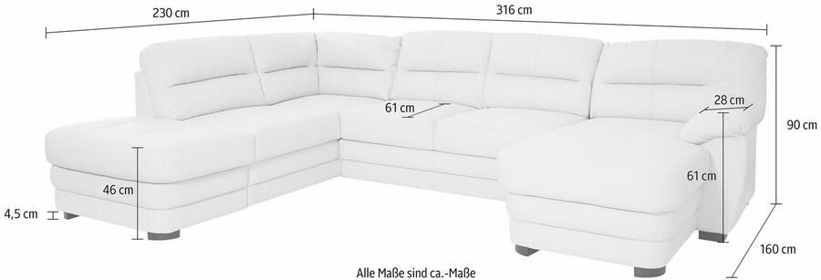 COTTA Zithoek Royale U-vorm Set bestaande uit: woonlandschap & hocker (set) - Foto 4