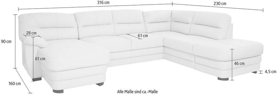 COTTA Zithoek Royale U-vorm Set bestaande uit: woonlandschap & hocker (set) - Foto 6