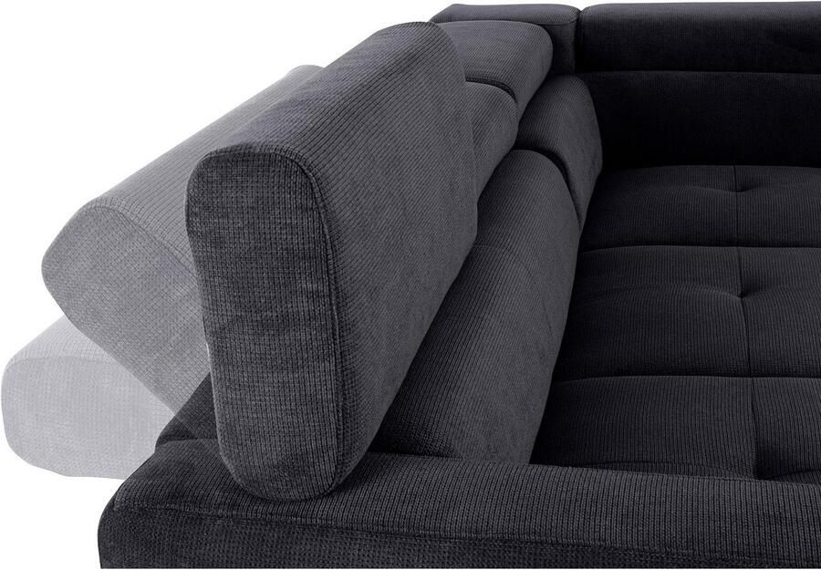 COTTA Zithoek Sammy L-vorm Set bestaande uit: hoekbank met hoofdverstelling & hocker (set) - Foto 5