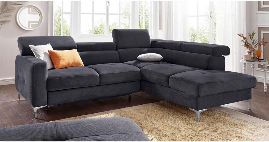 COTTA Zithoek Sammy L-vorm Set bestaande uit: hoekbank met hoofdverstelling & hocker (set) - Foto 12