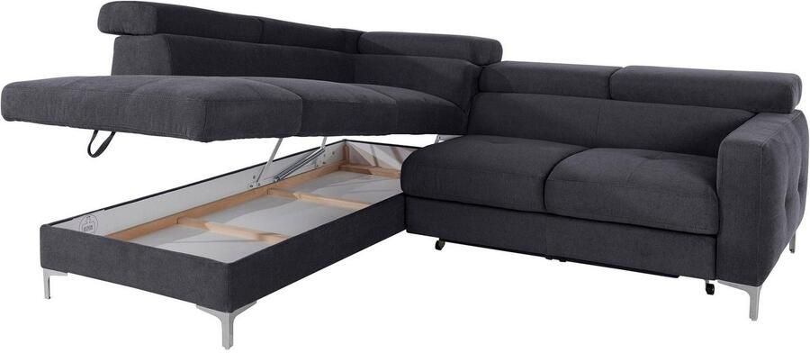 COTTA Zithoek Sammy L-vorm Set bestaande uit: hoekbank met hoofdverstelling & hocker (set) - Foto 17