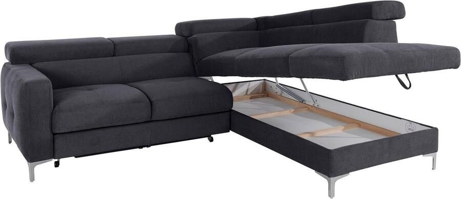 COTTA Zithoek Sammy L-vorm Set bestaande uit: hoekbank met hoofdverstelling & hocker (set) - Foto 18