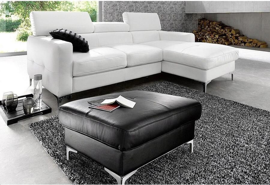 COTTA Zithoek Sammy L-vorm Set bestaande uit: hoekbank met hoofdverstelling & hocker (set) - Foto 2