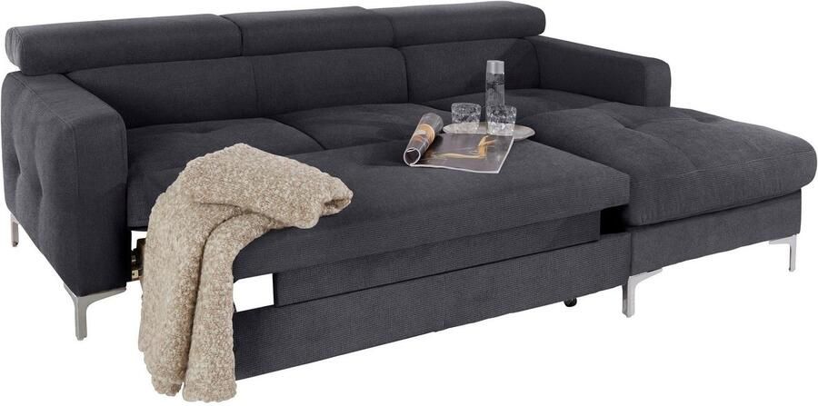 COTTA Zithoek Sammy L-vorm Set bestaande uit: hoekbank met hoofdverstelling & hocker (set) - Foto 14