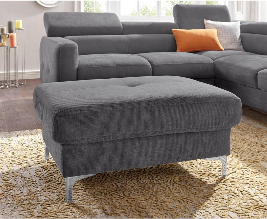 COTTA Zithoek Sammy L-vorm Set bestaande uit: hoekbank met hoofdverstelling & hocker (set) - Foto 4