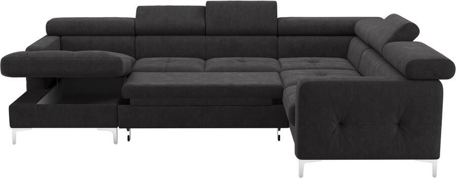 COTTA Zithoek Sammy U-vorm met verstelbaar hoofdeind naar keuze met slaapfunctie & bedkist - Foto 3