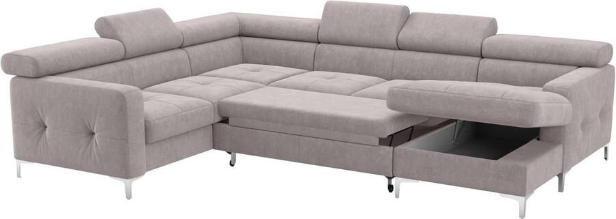 COTTA Zithoek Sammy U-vorm met verstelbaar hoofdeind naar keuze met slaapfunctie & bedkist - Foto 4