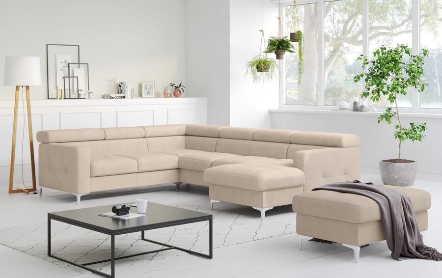 COTTA Zithoek Sammy U-vorm met verstelbaar hoofdeind naar keuze met slaapfunctie & bedkist - Foto 5