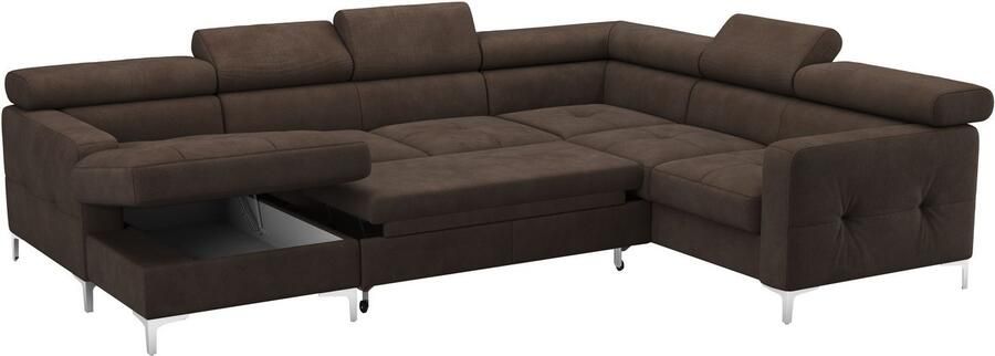 COTTA Zithoek Sammy U-vorm met verstelbaar hoofdeind naar keuze met slaapfunctie & bedkist - Foto 5