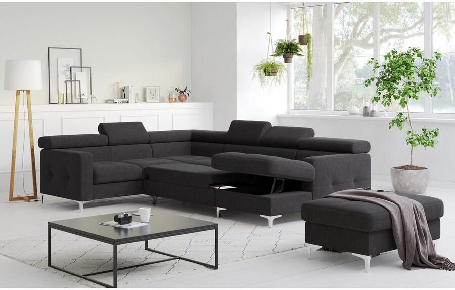 COTTA Zithoek Sammy U-vorm met verstelbaar hoofdeind naar keuze met slaapfunctie & bedkist - Foto 7