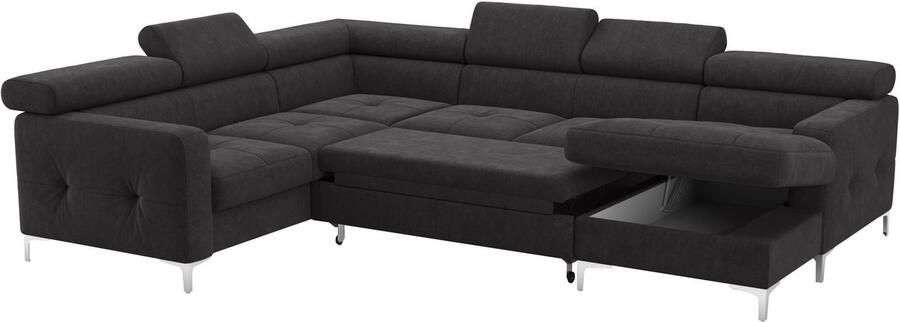 COTTA Zithoek Sammy U-vorm met verstelbaar hoofdeind naar keuze met slaapfunctie & bedkist - Foto 4