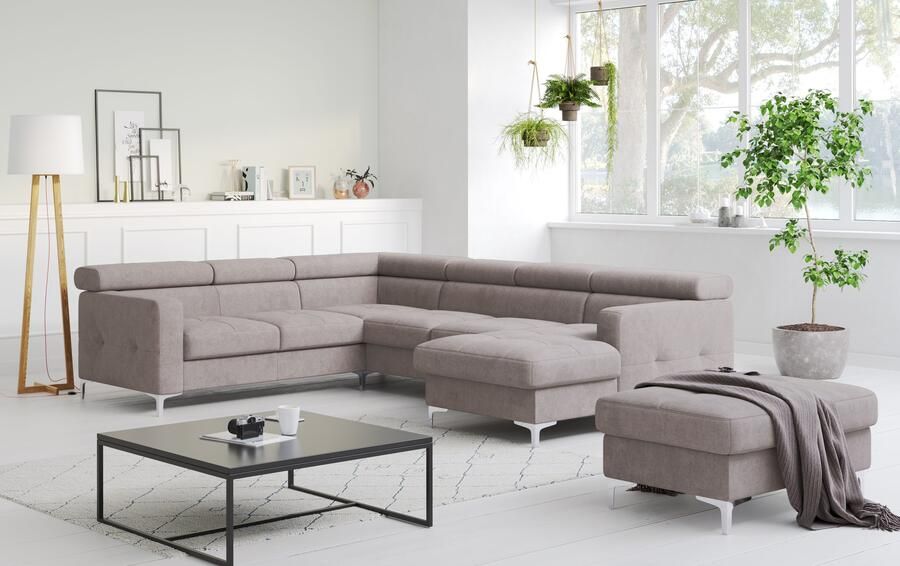 COTTA Zithoek Sammy U-vorm met verstelbaar hoofdeind naar keuze met slaapfunctie & bedkist - Foto 7