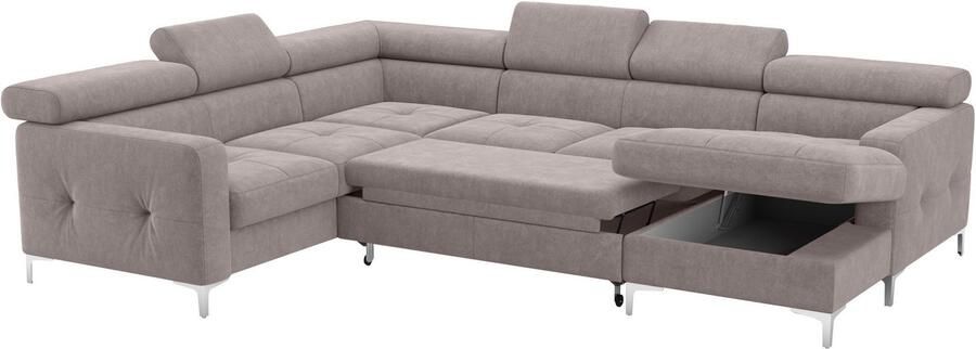 COTTA Zithoek Sammy U-vorm met verstelbaar hoofdeind naar keuze met slaapfunctie & bedkist - Foto 4