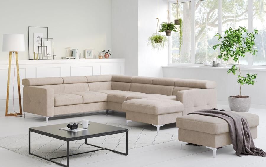 COTTA Zithoek Sammy U-vorm met verstelbaar hoofdeind naar keuze met slaapfunctie & bedkist - Foto 5