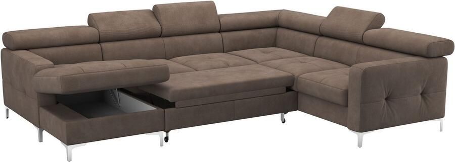 COTTA Zithoek Sammy U-vorm met verstelbaar hoofdeind naar keuze met slaapfunctie & bedkist - Foto 5