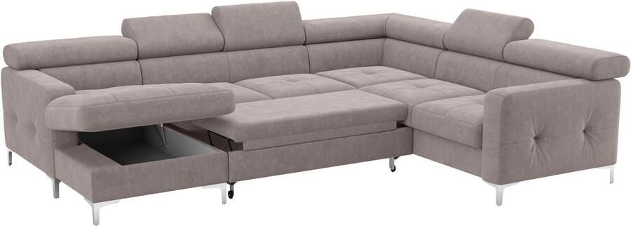 COTTA Zithoek Sammy U-vorm met verstelbaar hoofdeind naar keuze met slaapfunctie & bedkist - Foto 4