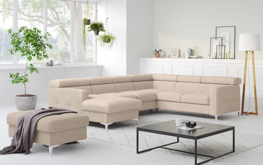 COTTA Zithoek Sammy U-vorm met verstelbaar hoofdeind naar keuze met slaapfunctie & bedkist - Foto 5