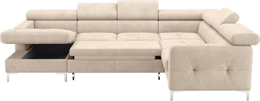 COTTA Zithoek Sammy U-vorm met verstelbaar hoofdeind naar keuze met slaapfunctie & bedkist - Foto 4