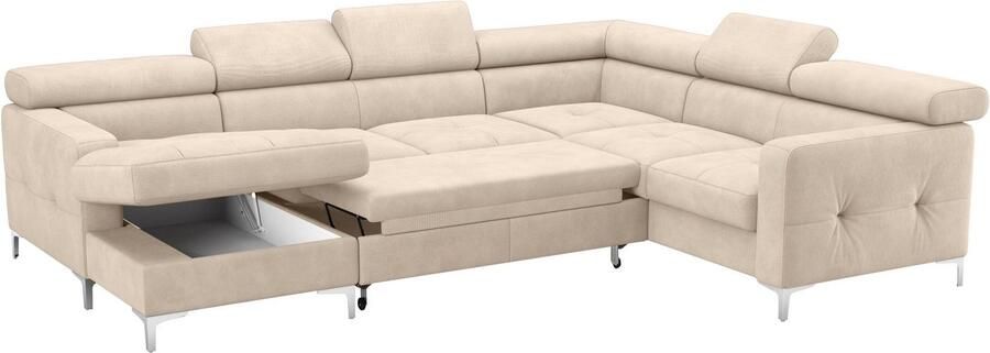 COTTA Zithoek Sammy U-vorm met verstelbaar hoofdeind naar keuze met slaapfunctie & bedkist - Foto 6