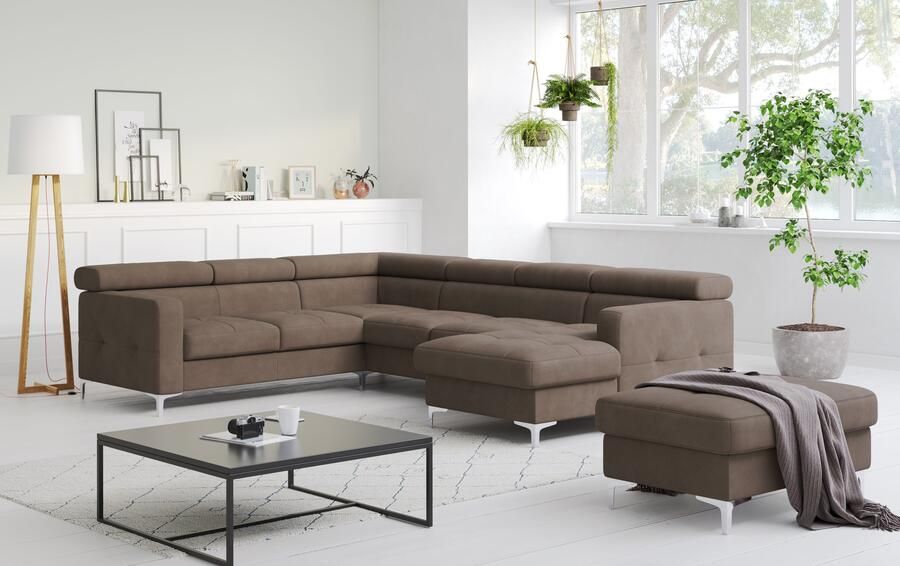 COTTA Zithoek Sammy U-vorm met verstelbaar hoofdeind naar keuze met slaapfunctie & bedkist - Foto 5