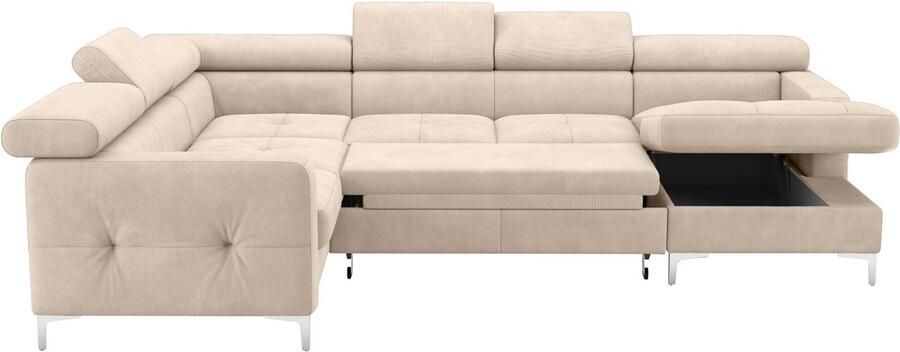 COTTA Zithoek Sammy U-vorm met verstelbaar hoofdeind naar keuze met slaapfunctie & bedkist - Foto 4