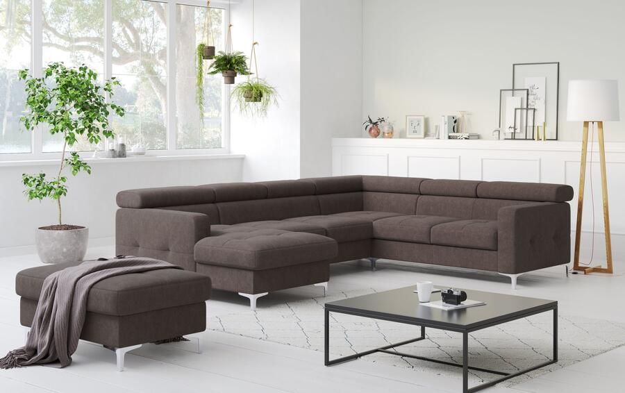 COTTA Zithoek Sammy U-vorm met verstelbaar hoofdeind naar keuze met slaapfunctie & bedkist - Foto 5