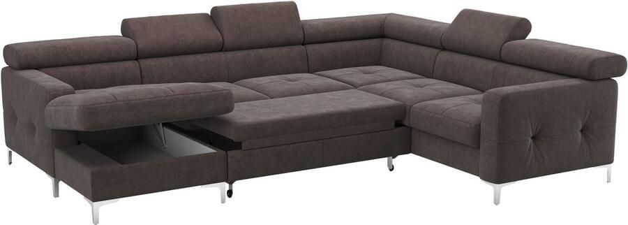 COTTA Zithoek Sammy U-vorm met verstelbaar hoofdeind naar keuze met slaapfunctie & bedkist - Foto 5