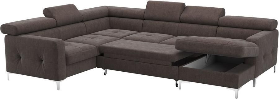 COTTA Zithoek Sammy U-vorm met verstelbaar hoofdeind naar keuze met slaapfunctie & bedkist - Foto 4